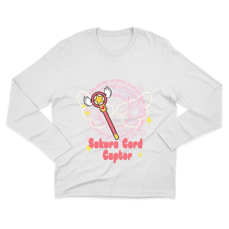 Sakura Zauberstab und Kreis Herren Langarm T-Shirt