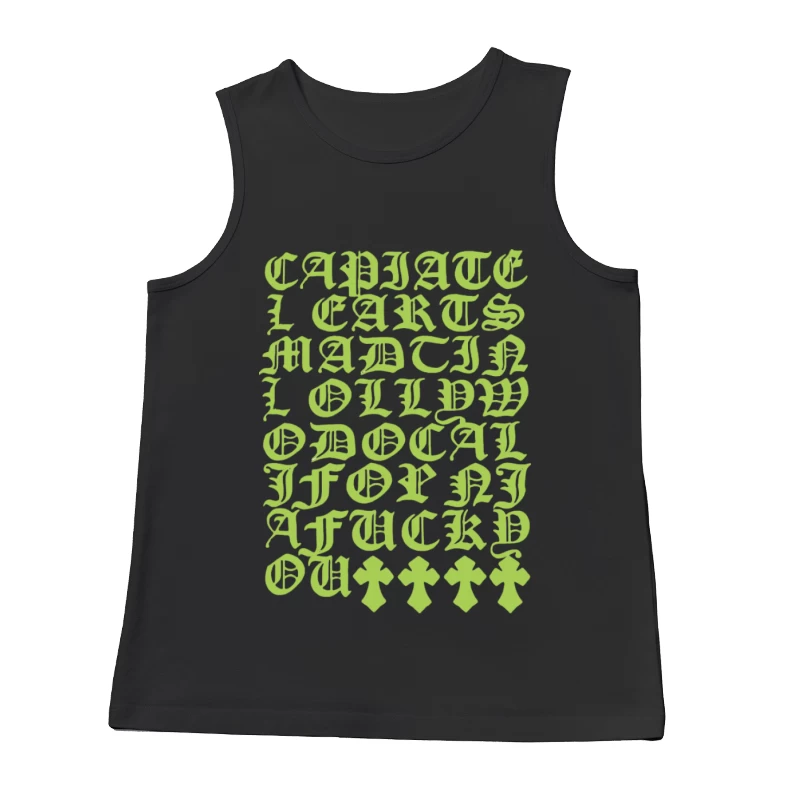 Grüne gotische Buchstaben auf schwarzem Hintergrund Herren Tanktops