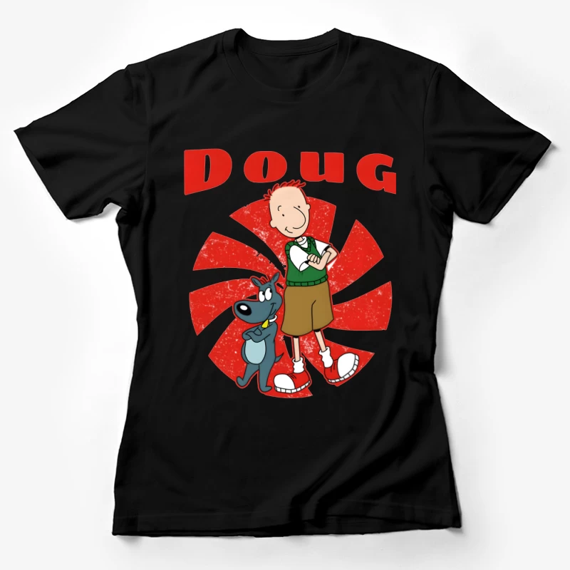 Doug and Porkchop: Classic Nickelodeon Cartoon Characters Female T-Shirt