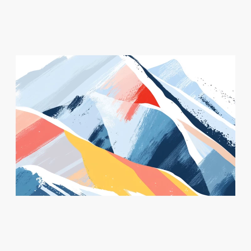 Vibrant Abstract Mountain Landscape Travel Mug