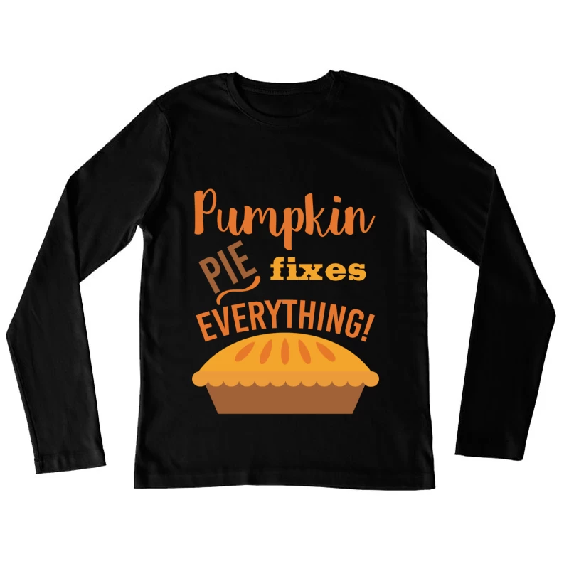 Affiche de tarte à la citrouille festive Femme Manches Longues T-Shirt