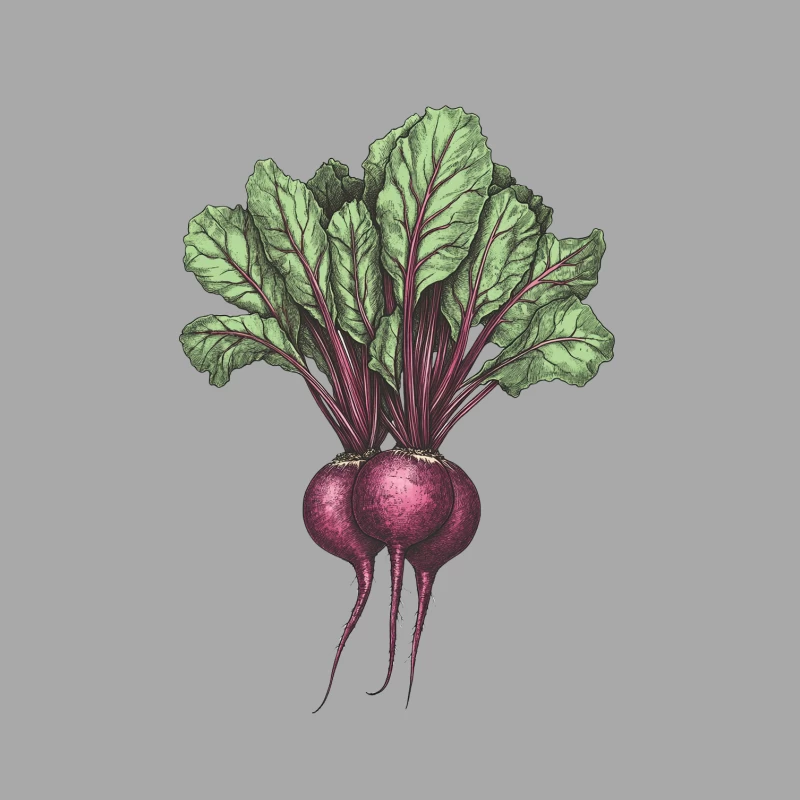 Botanical Illustration of Fresh Organic Beetroots Male Pullover Hoodie