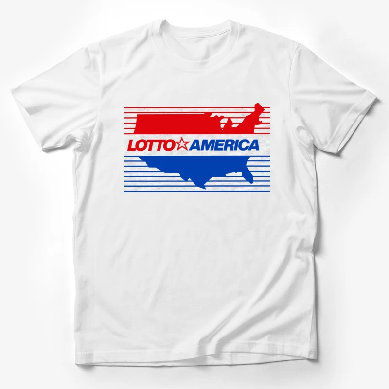 Lotto America Patriotic Logo Design with USA Map Male T-Shirt