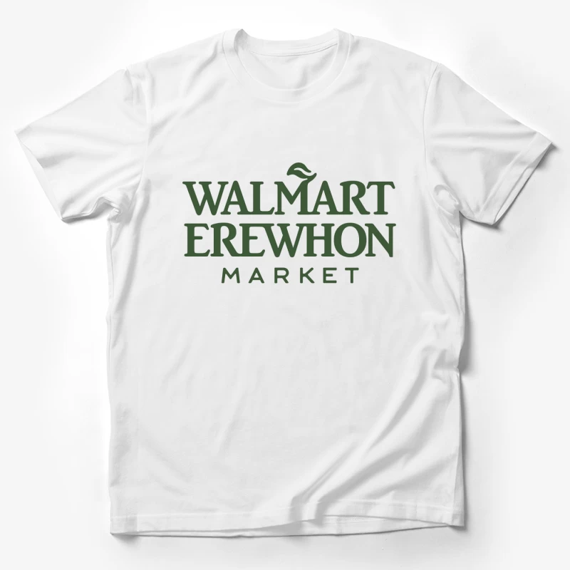 Walmart-Erewhon Market Logo Parody in Green Male T-Shirt