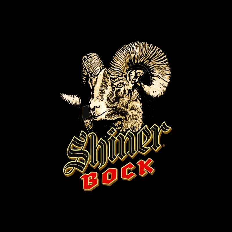 Vintage Shiner Bock Beer Logo with Golden Ram Head Design Throw Pillow