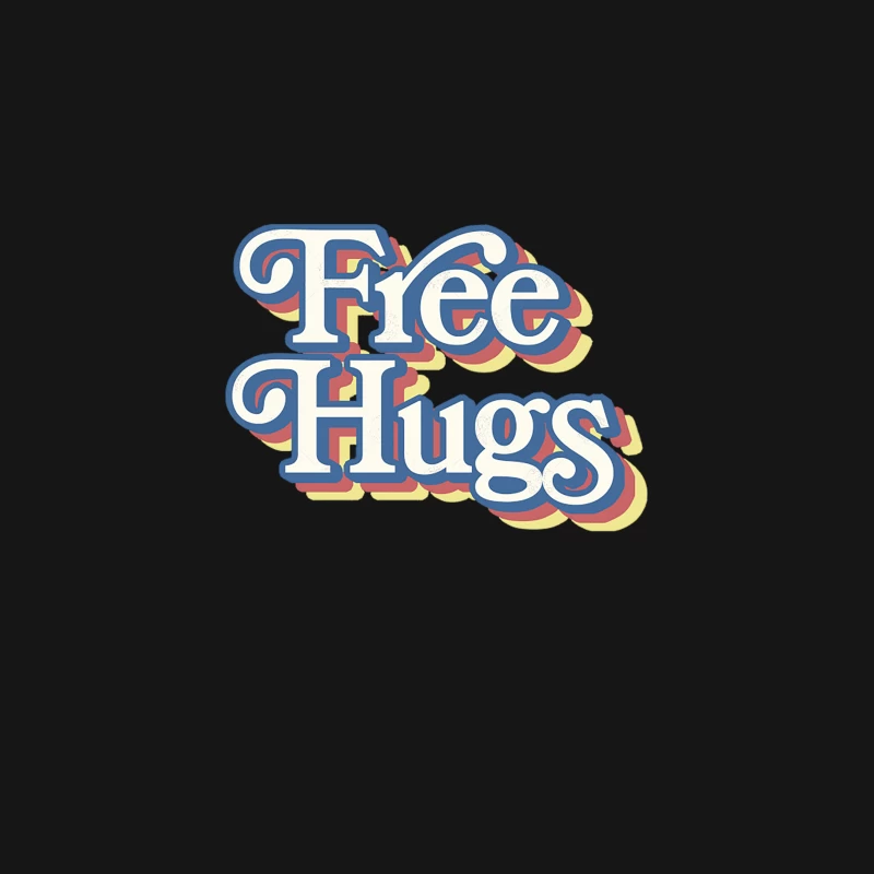 Free Hugs - 70s Styled Typography Apparel Desk Mat