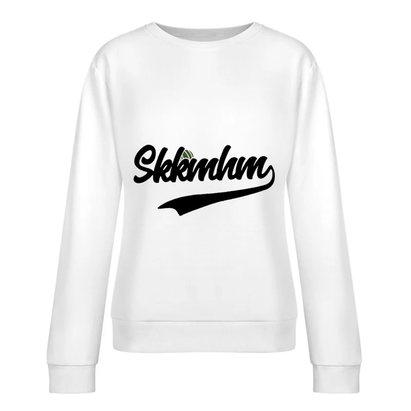 Schriftzug mit abstrakter Note Damen Pullover Sweatshirt