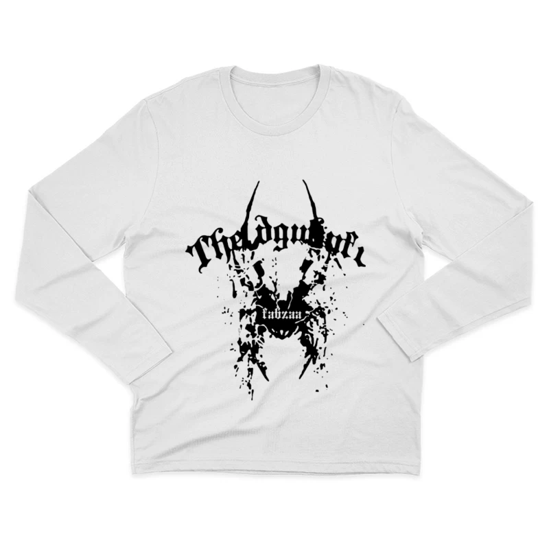 Schwarzmetall-Bandlogo mit mystischen Elementen Herren Langarm T-Shirt