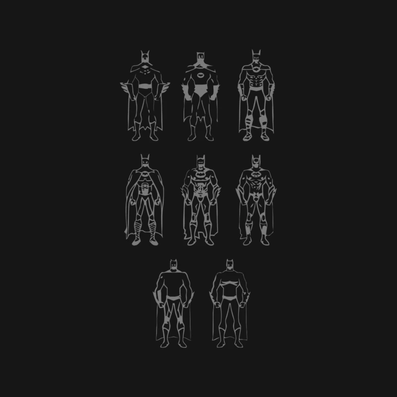 Batman Character Design Evolution: Superhero Costume Sketches Mouse Pad