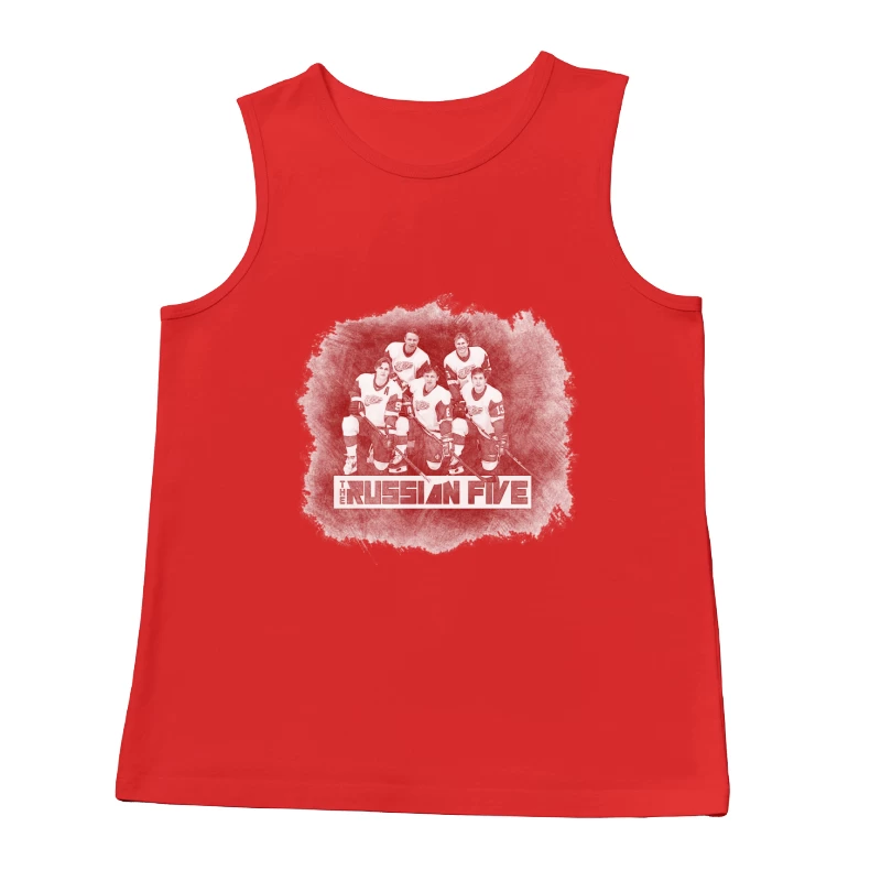 The Legendary Russian Five of Detroit Red Wings Hockey Team - Vintage Art Male Tank Top