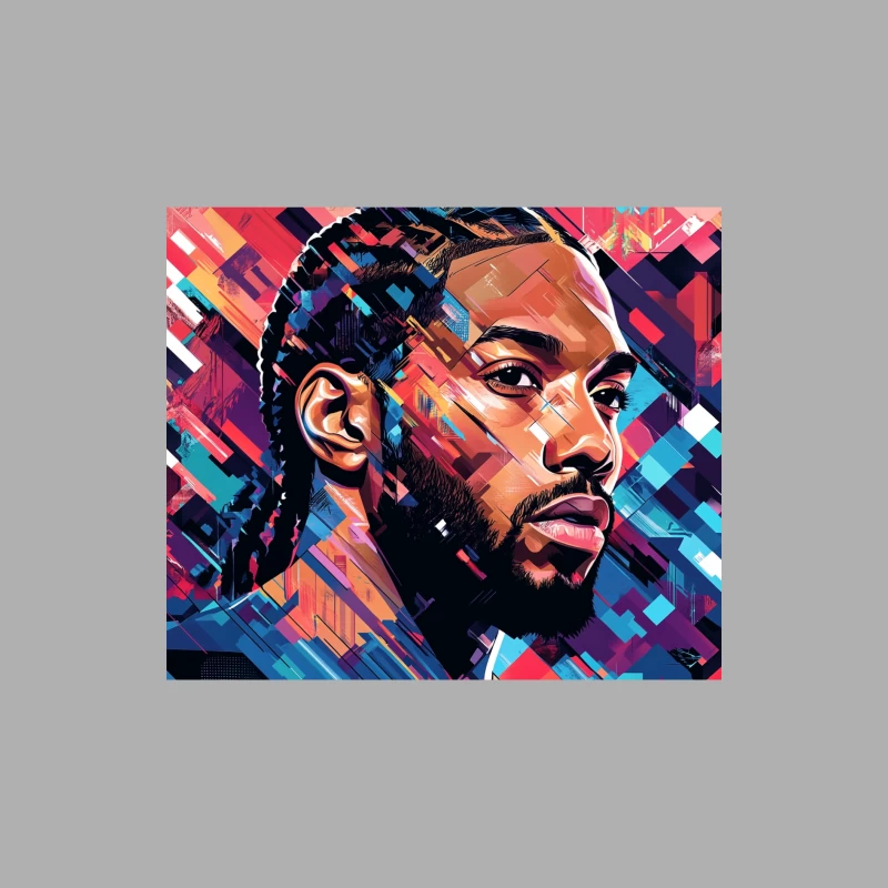 Vibrant Geometric Portrait in Modern Urban Style Male Tank Top