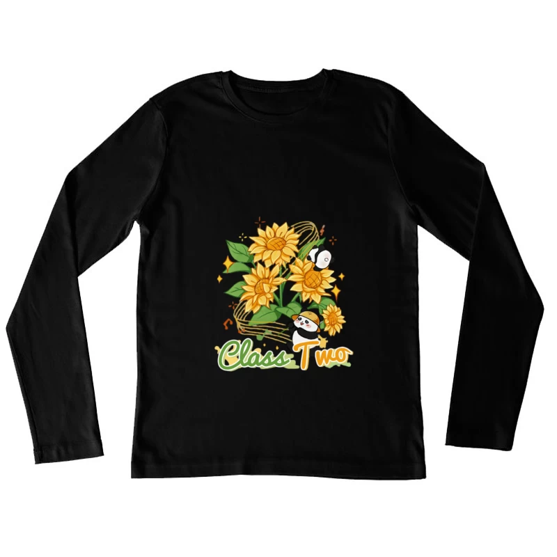 Tournesols et Pandas Femme Manches Longues T-Shirt
