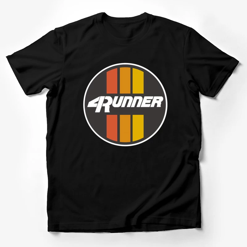 Retro-Style 4Runner Logo with Orange-Yellow Racing Stripes Male T-Shirt