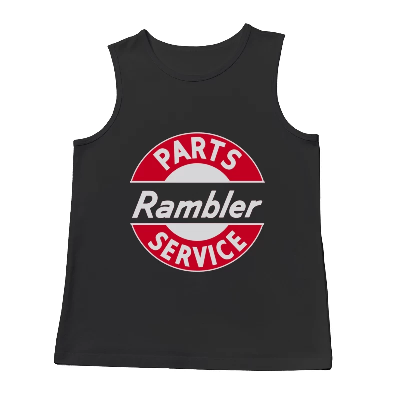 Vintage Rambler Parts & Service Logo Design Male Tank Top