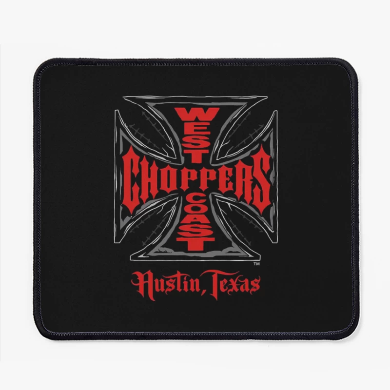 West Coast Choppers Austin Texas Custom Motorcycle Logo Mouse Pad