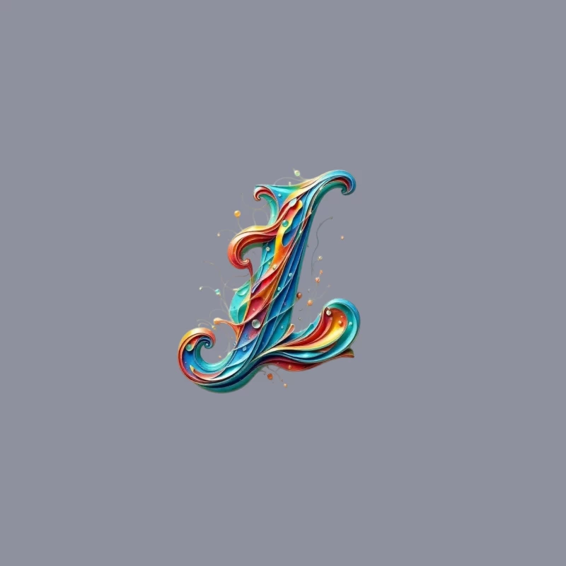 Ornate Quilling Typography: Colorful Letter L Design Desk Mat