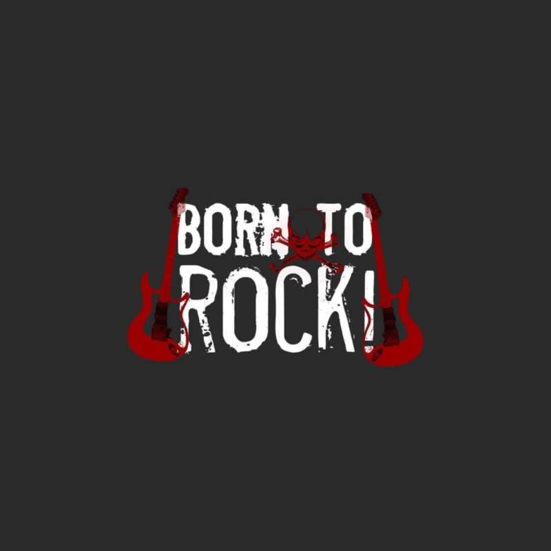 Rock Music Design Featuring Guitars and Skull Baseball Cap