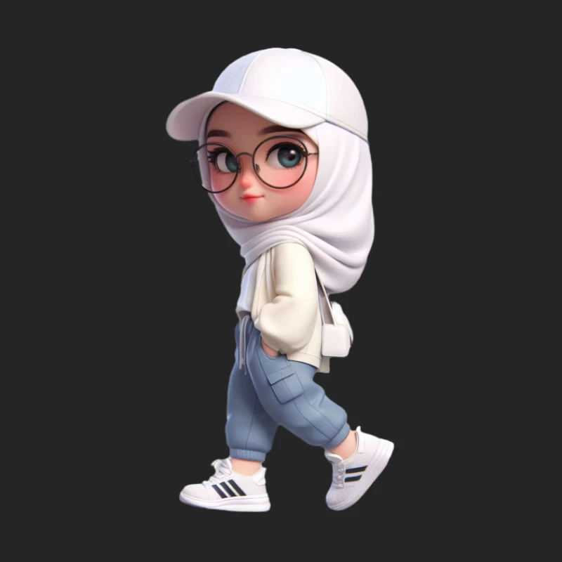 Stilvolles Mädchen mit Brille und Hijab Damen Pullover Sweatshirt