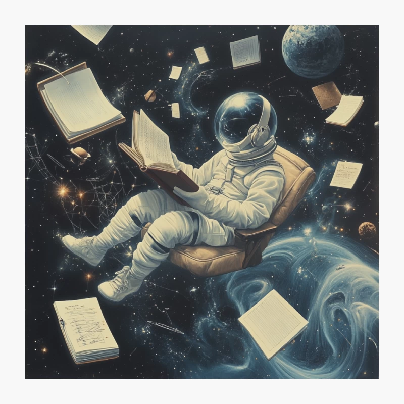 Cosmic Reader: An Astronaut's Literary Journey Through Space Pin
