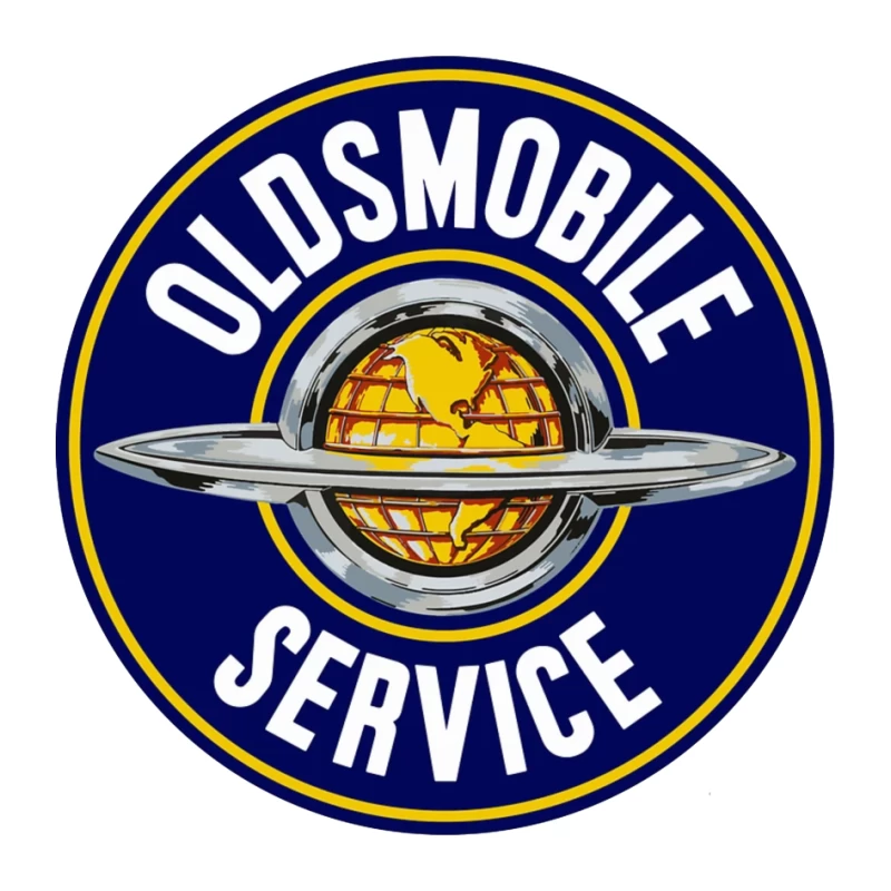 Vintage Oldsmobile Service Logo with Globe Emblem Pin