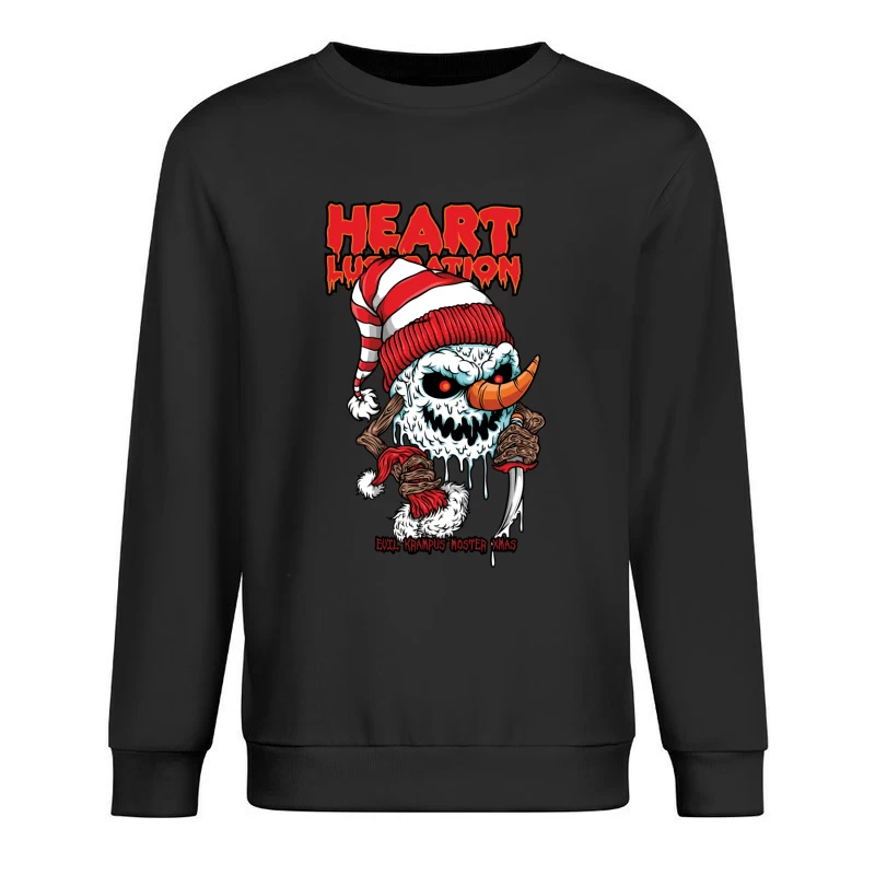 Horror Christmas Snowman with Krampus Theme Male Pullover Sweatshirt