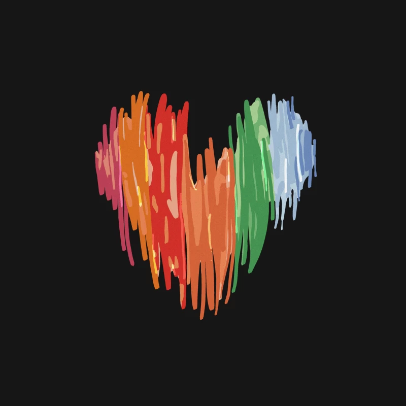 Abstraktes Regenbogen-Herz Herren T-Shirt