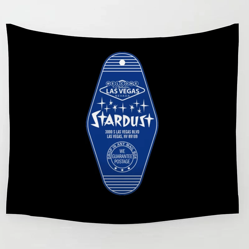 Vintage Stardust Las Vegas Hotel Blue Key Tag Design Tapestry