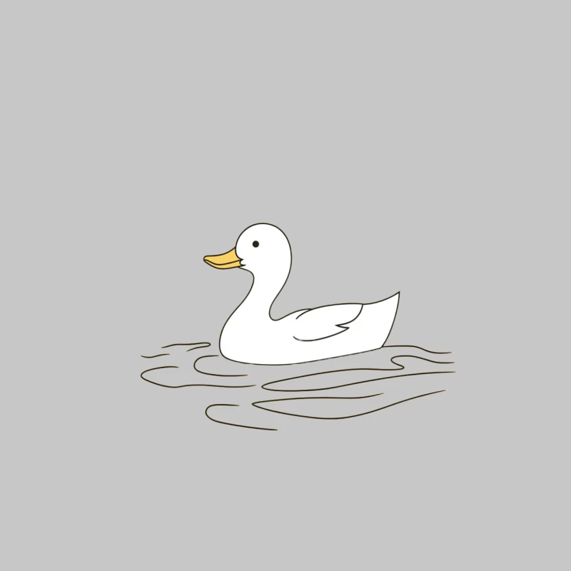 Minimalist Illustration of Swimming Duck Male Long Sleeve T-Shirt