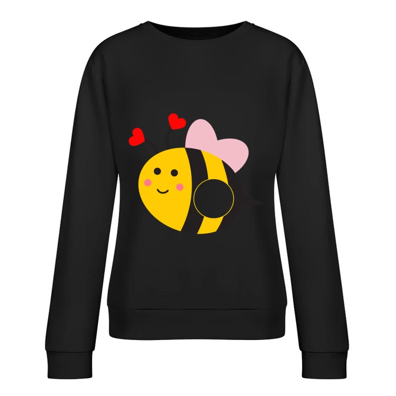 Abeille mignonne avec cœurs et ailes Femme Sweat-shirt à enfiler