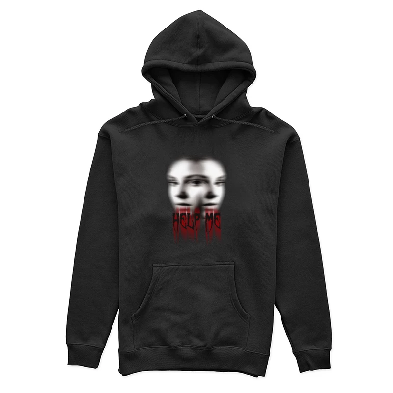 Unheimliches Doppelbild mit Hilfe-Aufruf Damen Pullover Hoodie