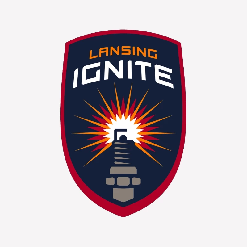 Lansing Ignite Soccer Team Shield Logo with Lighthouse Emblem Female T-Shirt