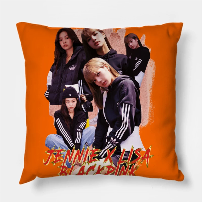 BLACKPINK: Jennie and Lisa Collaboration Throw Pillow