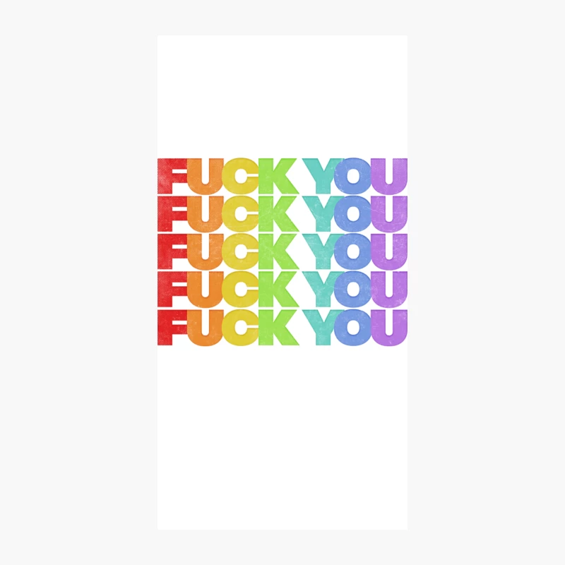 Fck You Rainbow- Original 70s Style Typographic Design iPhone Case