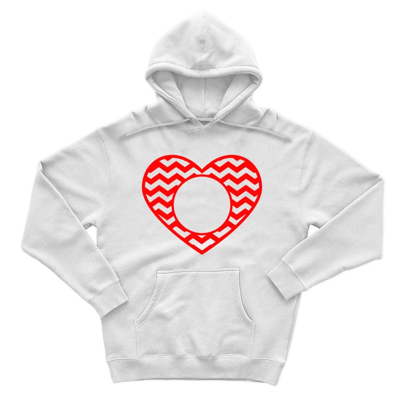 Cœur à zigzag rouge avec cercle Homme Sweat à capuche