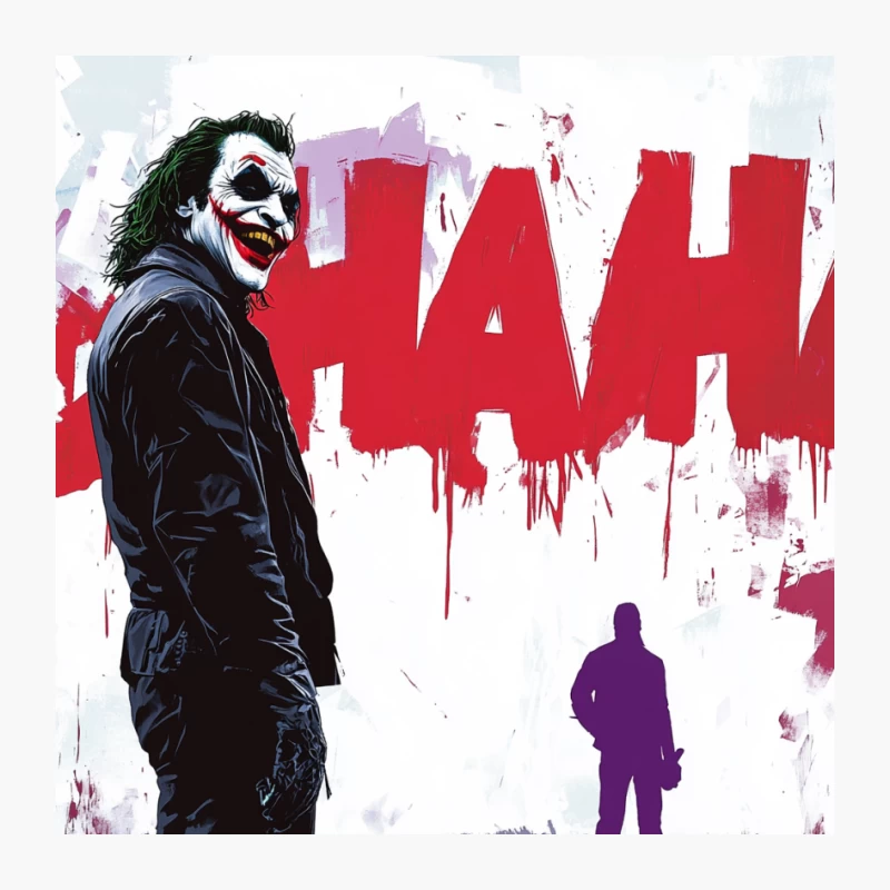 Menacing Joker Character with Graffiti Background Pin