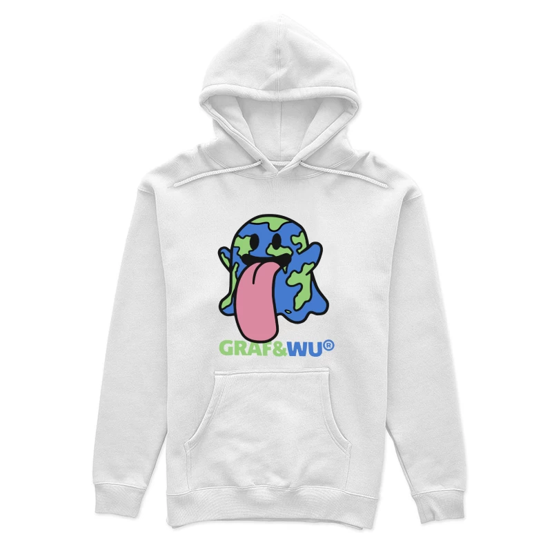 Fröhlicher Erdball-Charakter mit Zunge Damen Pullover Hoodie