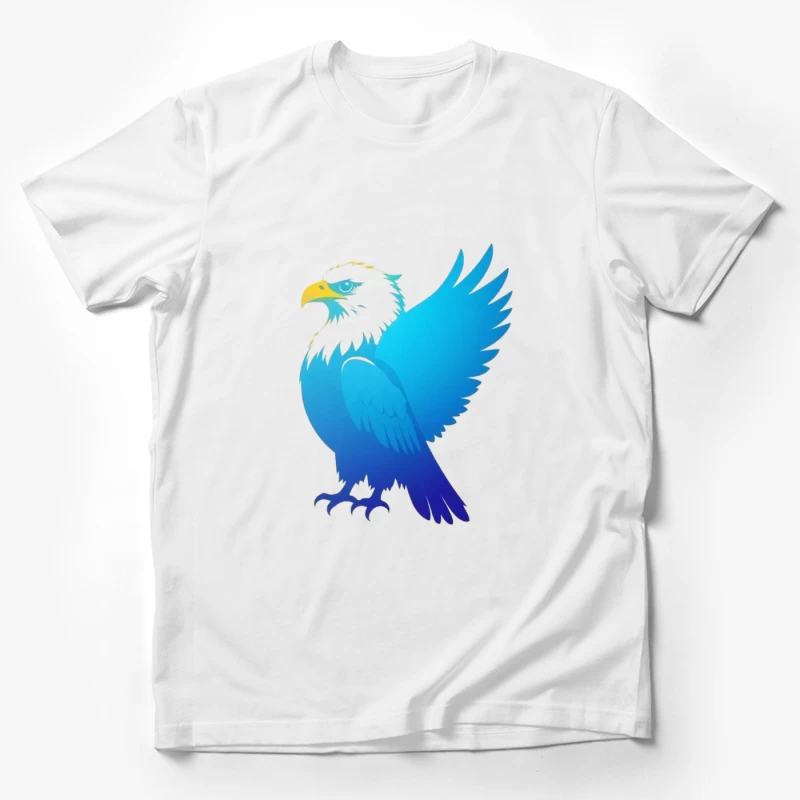 Majestic Blue Gradient Eagle Illustration Male T-Shirt