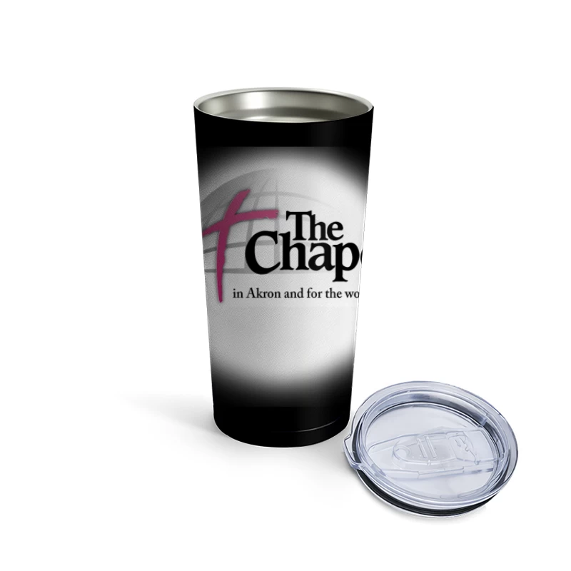 The Chapel Church Logo with Pink Cross - Akron Religious Organization Travel Mug