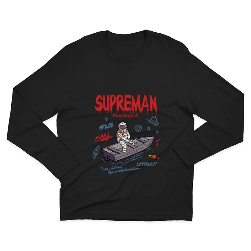 Astronaut angelt auf Mars Herren Langarm T-Shirt