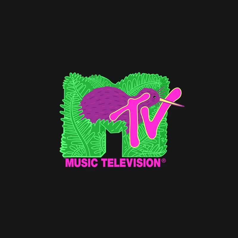 MTV-Logo mit Kiwi und Blättern Herren Langarm T-Shirt