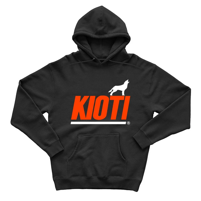 Kioti Farm Equipment Brand Logo with Wolf Silhouette Male Pullover Hoodie