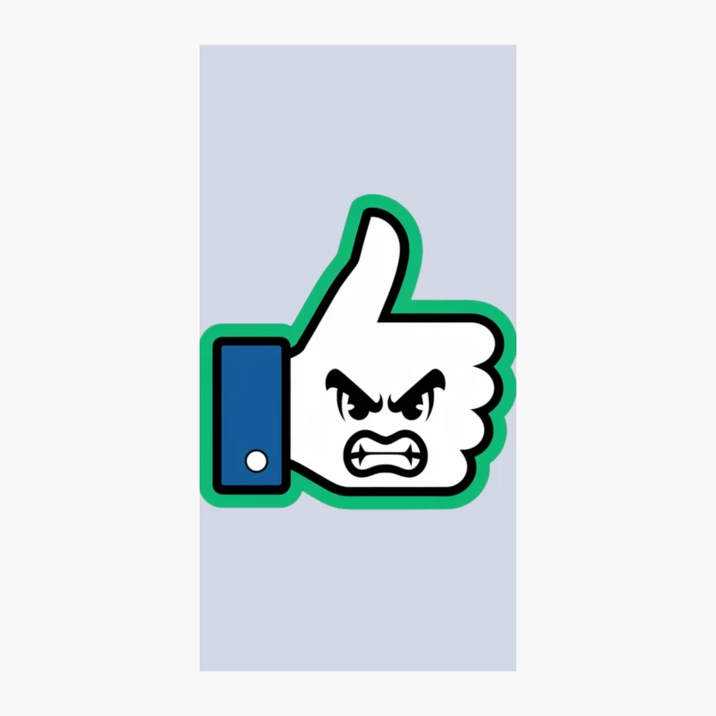 Angry Thumbs Up Social Media Cartoon Icon iPhone Case