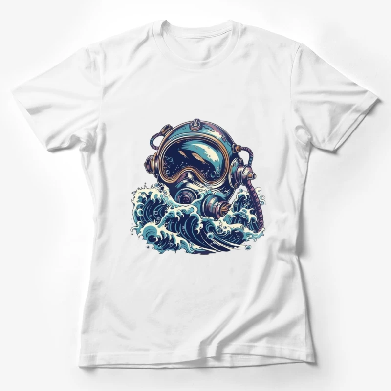 Vintage Deep Sea Diver Illustration Female T-Shirt