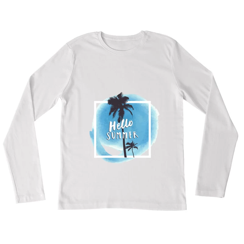 Willkommen Sommer mit Palmen Damen Langarm T-Shirt