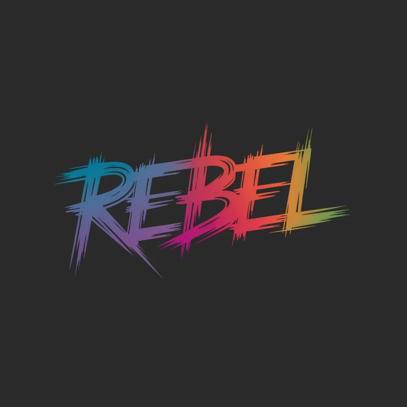 Vibrant Brushstroke Rebel Typography Logo Baseball Cap