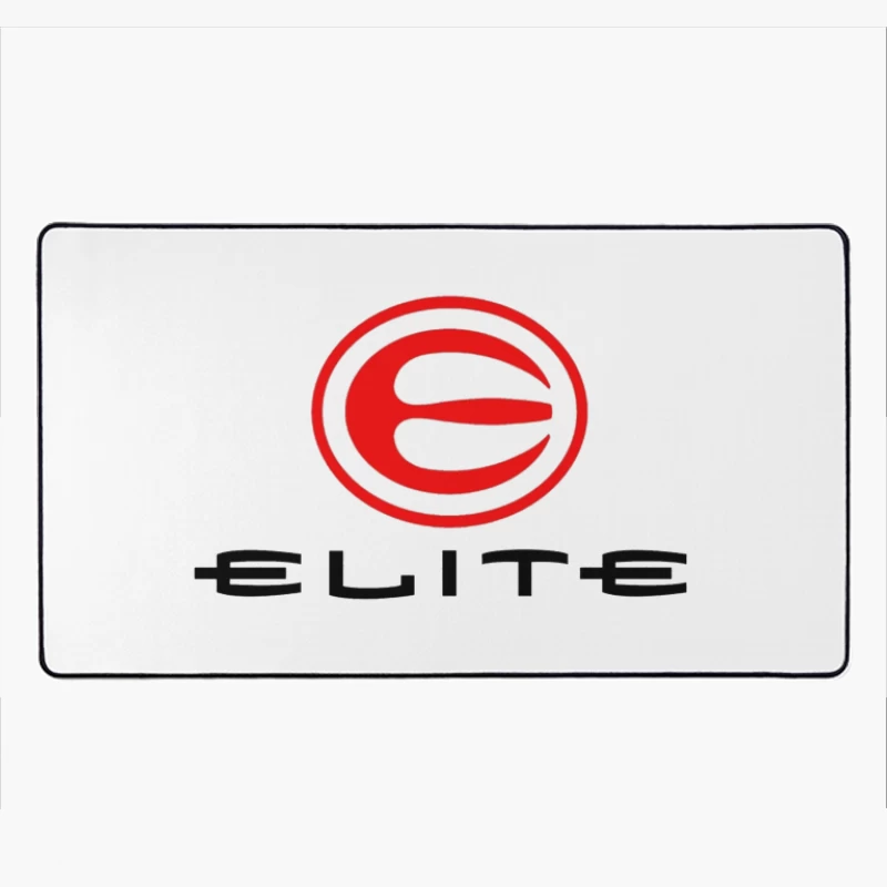 Elite Sports Brand Red and White Minimal Logo Desk Mat