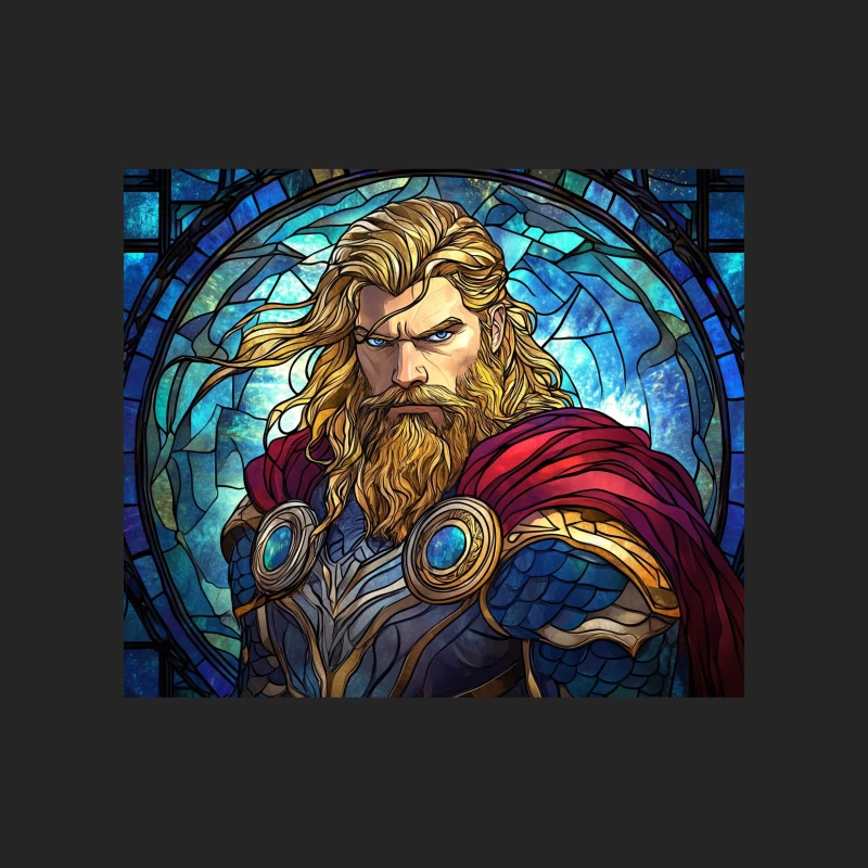 Medieval Fantasy Warrior in Stained Glass with Red Cape Female Pullover Sweatshirt