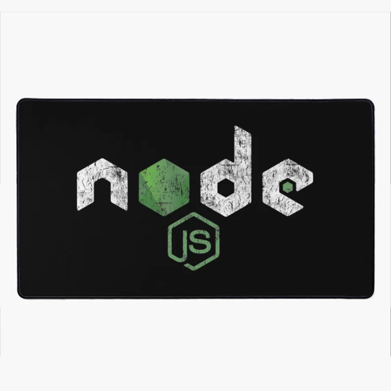 Node.js Programming Technology Logo with Distressed Effect Desk Mat