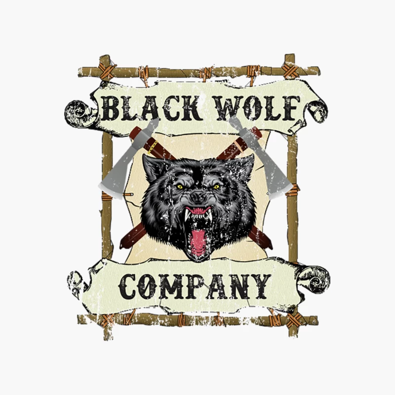 Black Wolf Company, distressed Cotton Tote Bag