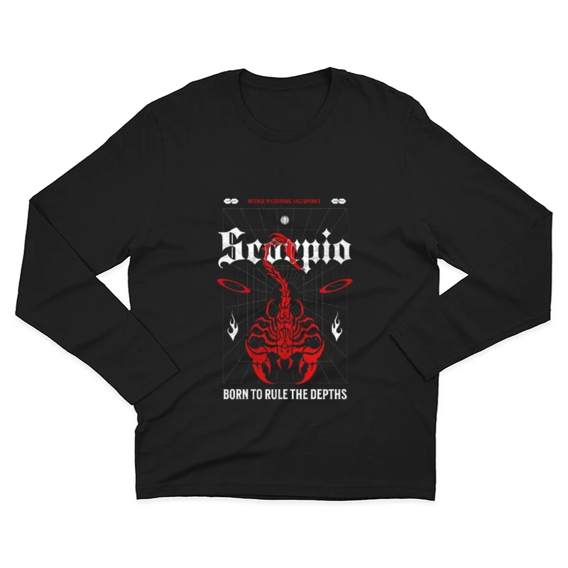 Red Mystical Scorpion with Geometric Pattern Male Long Sleeve T-Shirt